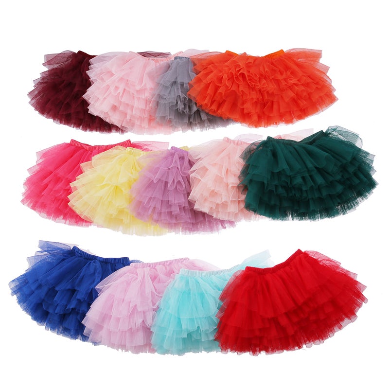 elamccor Baby Girls' Tutu Skirt Toddler 6 Layered Tulle Tutus 1-8T Black - Image 4